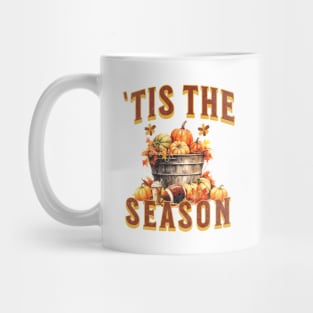 Tis The Season Football Latte Pumpkin Halloween Fall Season Mug